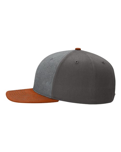 Richardson 312 Twill Back Trucker Cap #color_Heather Grey/ Charcoal/ Dark Orange