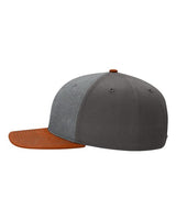 Richardson 312 Twill Back Trucker Cap #color_Heather Grey/ Charcoal/ Dark Orange