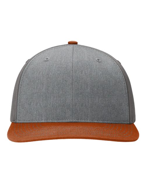 Richardson 312 Twill Back Trucker Cap #color_Heather Grey/ Charcoal/ Dark Orange
