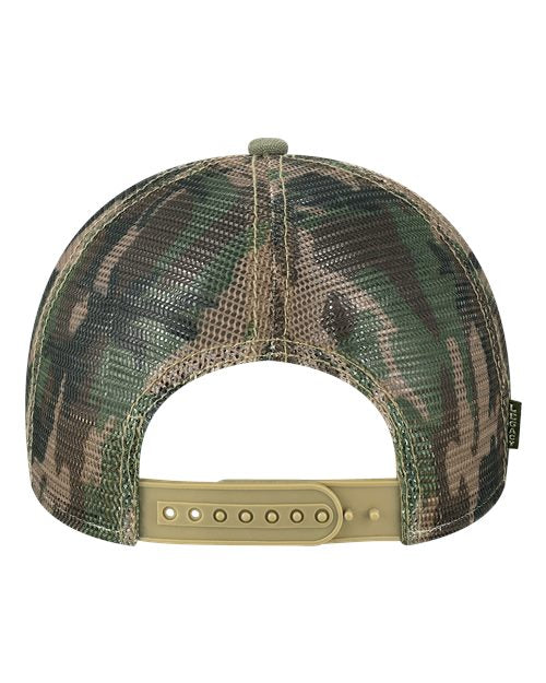 LEGACY MPS Mid-Pro Snapback Trucker Cap #color_Khaki/ Sage/ Camo Mesh