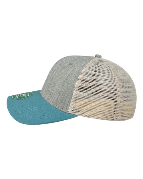 LEGACY MPS Mid-Pro Snapback Trucker Cap #color_Melange Grey/ Pacific Blue/ Stone