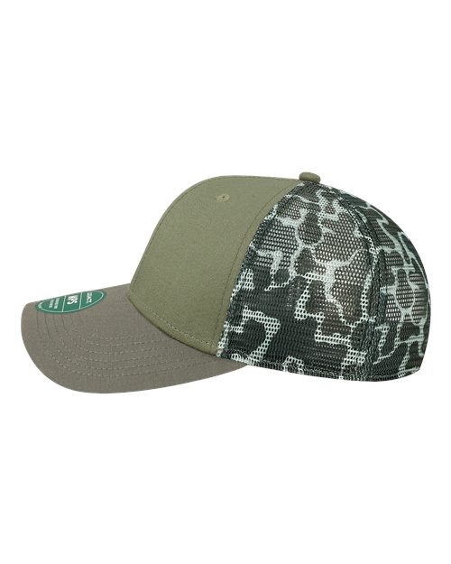 LEGACY MPS Mid-Pro Snapback Trucker Cap #color_Olive/ Grey/ Grey Camo