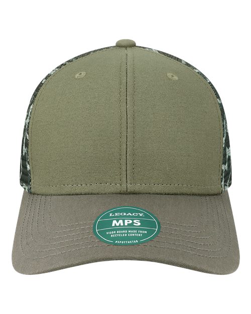 LEGACY MPS Mid-Pro Snapback Trucker Cap #color_Olive/ Grey/ Grey Camo