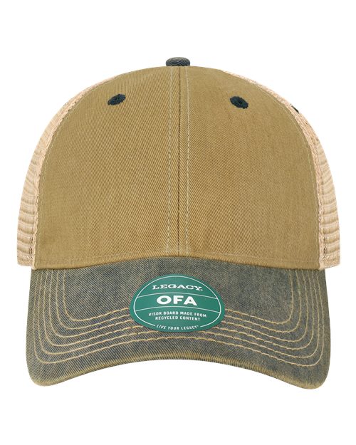 LEGACY OFA Old Favorite Trucker Cap #color_Dark Tan/ Navy