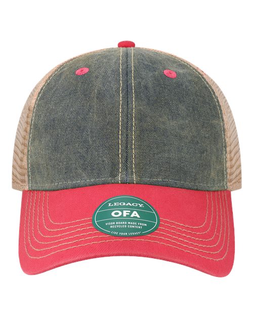 LEGACY OFA Old Favorite Trucker Cap #color_Navy/ Dark Pink