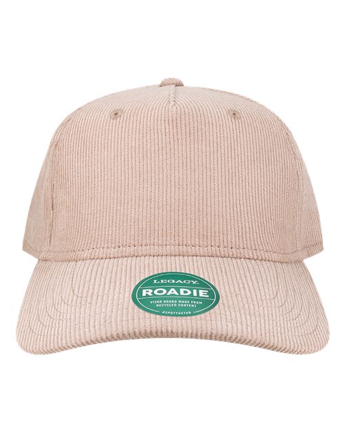 LEGACY ROADIE Five-Panel Trucker Cap #color_Dusty Rose Corduroy