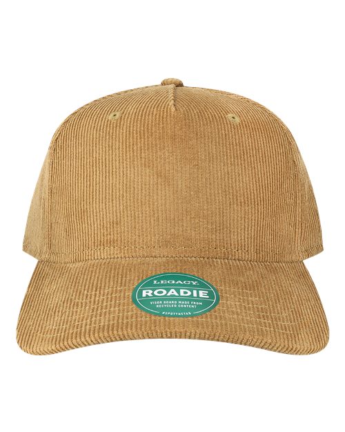 LEGACY ROADIE Five-Panel Trucker Cap #color_Khaki Corduroy