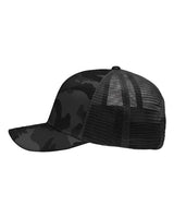 Sportsman SP1450 Traditional Lo-Pro Mesh Back Trucker Fit Cap #color_Black Camo/ Black
