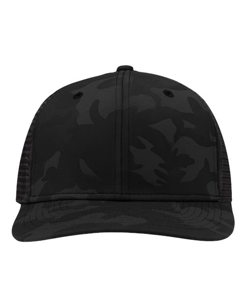 Sportsman SP1450 Traditional Lo-Pro Mesh Back Trucker Fit Cap #color_Black Camo/ Black