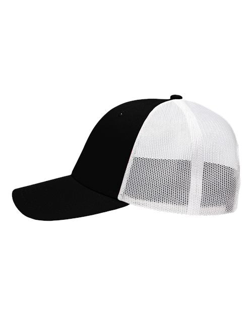Sportsman SP1450 Traditional Lo-Pro Mesh Back Trucker Fit Cap #color_Chino Black/ White