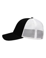 Sportsman SP1450 Traditional Lo-Pro Mesh Back Trucker Fit Cap #color_Chino Black/ White