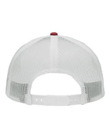 Sportsman SP1450 Traditional Lo-Pro Mesh Back Trucker Fit Cap #color_Chino Cardinal/ White