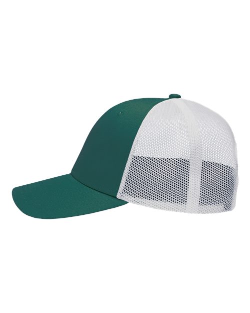 Sportsman SP1450 Traditional Lo-Pro Mesh Back Trucker Fit Cap #color_Chino Forest Green/ White