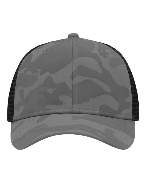 Sportsman SP1450 Traditional Lo-Pro Mesh Back Trucker Fit Cap #color_Grey Camo/ Black