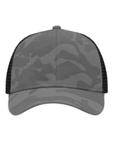 Sportsman SP1450 Traditional Lo-Pro Mesh Back Trucker Fit Cap #color_Grey Camo/ Black