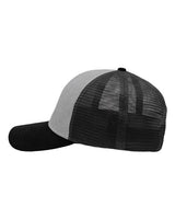 Sportsman SP1450 Traditional Lo-Pro Mesh Back Trucker Fit Cap #color_Heather Grey/ Charcoal/ Black