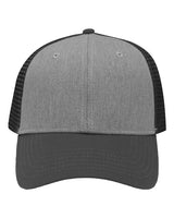 Sportsman SP1450 Traditional Lo-Pro Mesh Back Trucker Fit Cap #color_Heather Grey/ Charcoal/ Charcoal