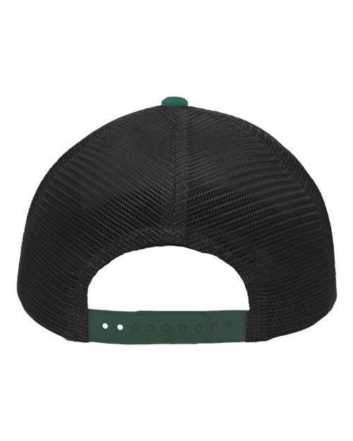 Sportsman SP1450 Traditional Lo-Pro Mesh Back Trucker Fit Cap #color_Heather Grey/ Charcoal/ Forest Green