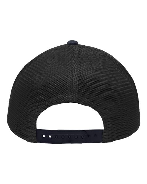 Sportsman SP1450 Traditional Lo-Pro Mesh Back Trucker Fit Cap #color_Heather Grey/ Charcoal/ Navy