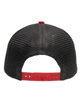 Sportsman SP1450 Traditional Lo-Pro Mesh Back Trucker Fit Cap #color_Heather Grey/ Charcoal/ Red