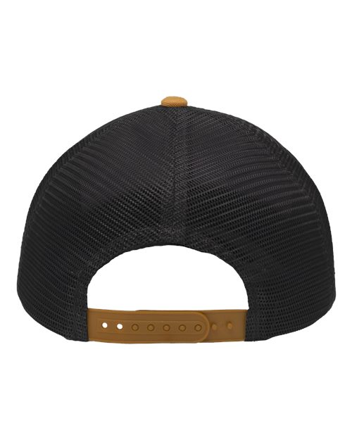 Sportsman SP1450 Traditional Lo-Pro Mesh Back Trucker Fit Cap #color_Heather Grey/ Charcoal/ Vegas Gold