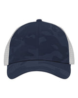 Sportsman SP1450 Traditional Lo-Pro Mesh Back Trucker Fit Cap #color_Navy Camo/ White