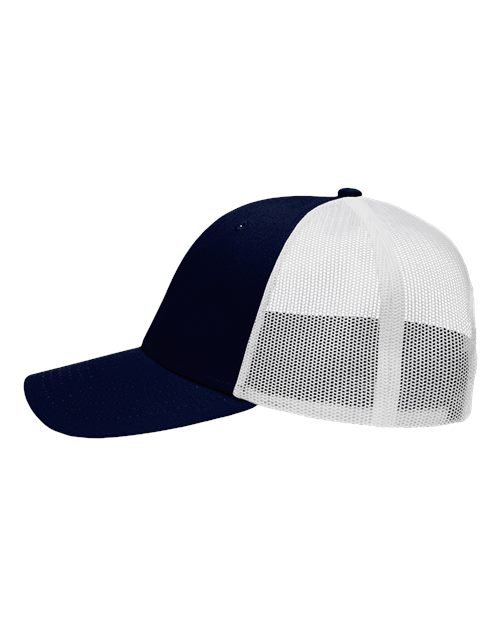 Sportsman SP1450 Traditional Lo-Pro Mesh Back Trucker Fit Cap #color_Chino Navy/ White