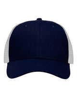 Sportsman SP1450 Traditional Lo-Pro Mesh Back Trucker Fit Cap #color_Chino Navy/ White