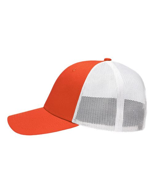 Sportsman SP1450 Traditional Lo-Pro Mesh Back Trucker Fit Cap #color_Chino Orange/ White