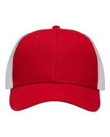 Sportsman SP1450 Traditional Lo-Pro Mesh Back Trucker Fit Cap #color_Chino Red/ White