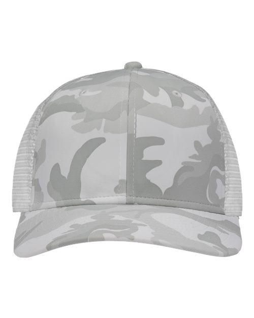 Sportsman SP1450 Traditional Lo-Pro Mesh Back Trucker Fit Cap #color_White Camo/ White