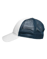 Sportsman SP1450 Traditional Lo-Pro Mesh Back Trucker Fit Cap #color_Chino White/ Navy