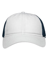 Sportsman SP1450 Traditional Lo-Pro Mesh Back Trucker Fit Cap #color_Chino White/ Navy