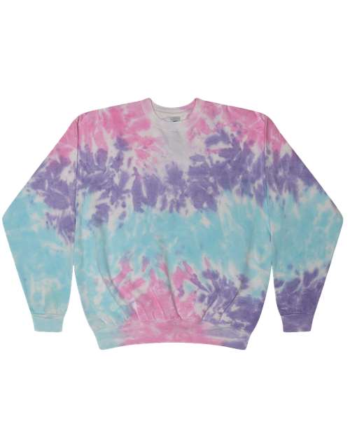Colortone 8100 Tie-Dyed Fleece Crewneck Sweatshirt #color_Cotton Candy