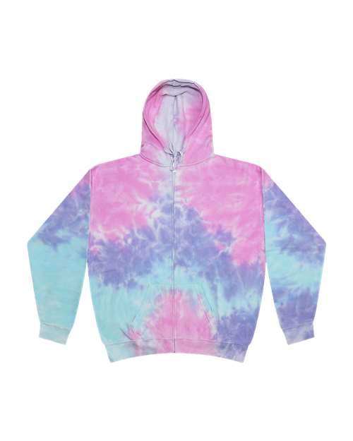 Colortone 8888 Tie-Dyed Full-Zip Hooded Sweatshirt #color_Cotton Candy