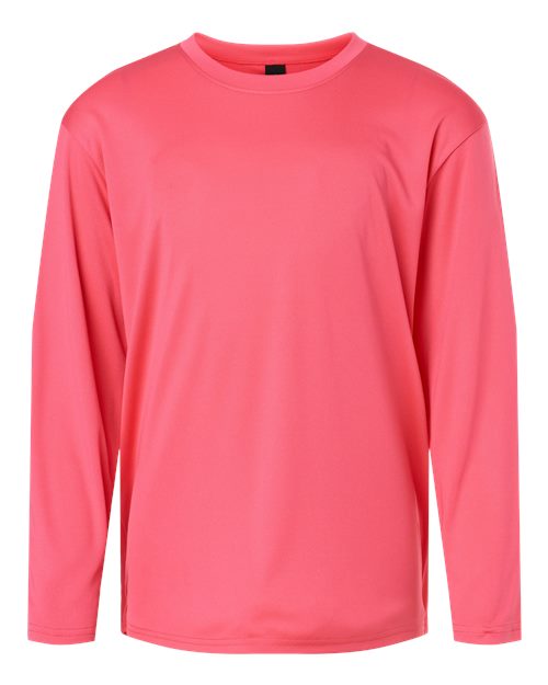 AllPro 48400Y Pro-Lock Youth Performance Long Sleeve T-Shirt #color_Bright Pink