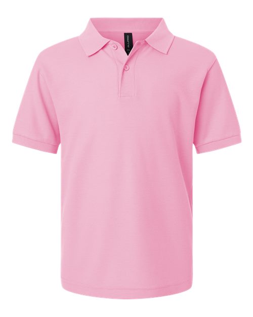 AllPro 62800Y Youth Pique Polo #color_Light Pink
