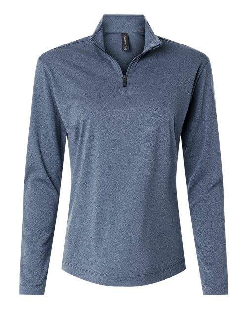 AllPro 41870L Pro-Lock Women's Performance Quarter-Zip Pullover #color_Heather Navy