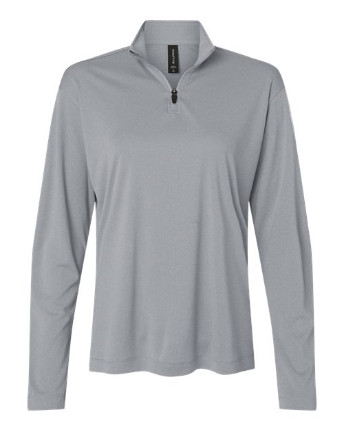 AllPro 41870L Pro-Lock Women's Performance Quarter-Zip Pullover #color_Heather Steel
