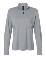 AllPro 41870L Pro-Lock Women's Performance Quarter-Zip Pullover #color_Heather Steel