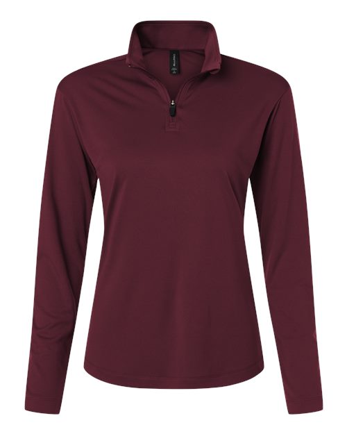 AllPro 41870L Pro-Lock Women's Performance Quarter-Zip Pullover #color_Maroon