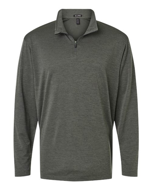 AllPro 4HM700 Performance Mélange Quarter-Zip Pullover #color_Charcoal Melange