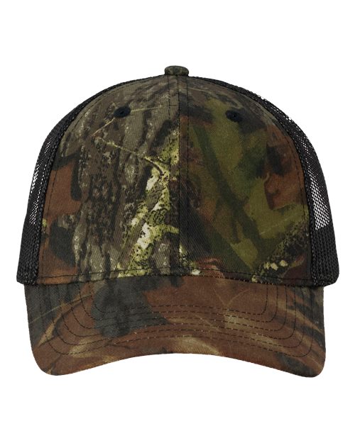 Valucap VC150M Licensed Camo Mesh Cap #color_Mossy Oak Breakup/ Black Mesh