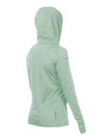 ANETIK WSBRZH0 Women's Breeze Tech Hooded Long Sleeve T-Shirt #color_Olive Heathered