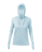 ANETIK WSBRZH0 Women's Breeze Tech Hooded Long Sleeve T-Shirt #color_Sky Heathered