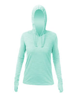 ANETIK WSBRZH0 Women's Breeze Tech Hooded Long Sleeve T-Shirt #color_Seafoam Heathered