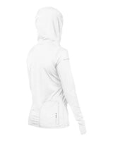 ANETIK WSBRZH0 Women's Breeze Tech Hooded Long Sleeve T-Shirt #color_White Heathered