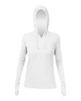 ANETIK WSBRZH0 Women's Breeze Tech Hooded Long Sleeve T-Shirt #color_White Heathered
