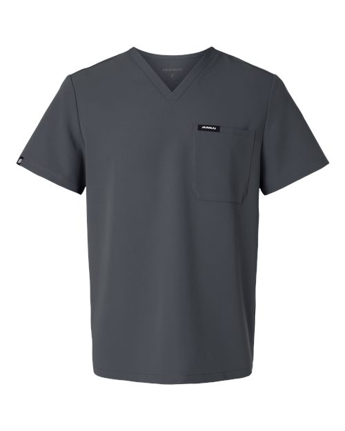 Jaanuu M10001 Holmes Everyday 1-Pocket Scrub V-Neck Top #color_Carbon Grey