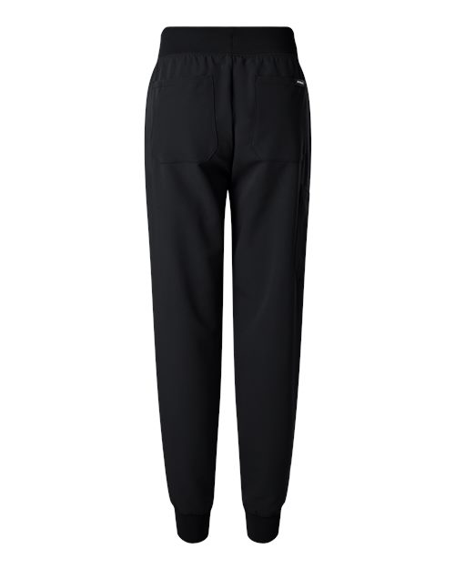 Jaanuu W20003 Women's Silex Knit-Waist Scrub Joggers #color_Black
